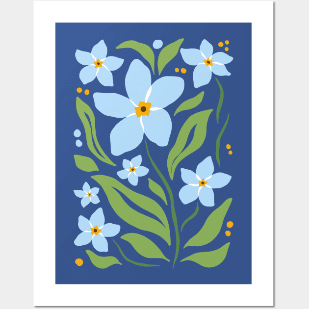 Forget Me Nots Wall Art by JunkyDotCom